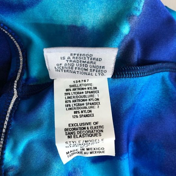 Speedo Blue Abstract Print One Piece Swimsuit Plus Size - Picture 9 of 13